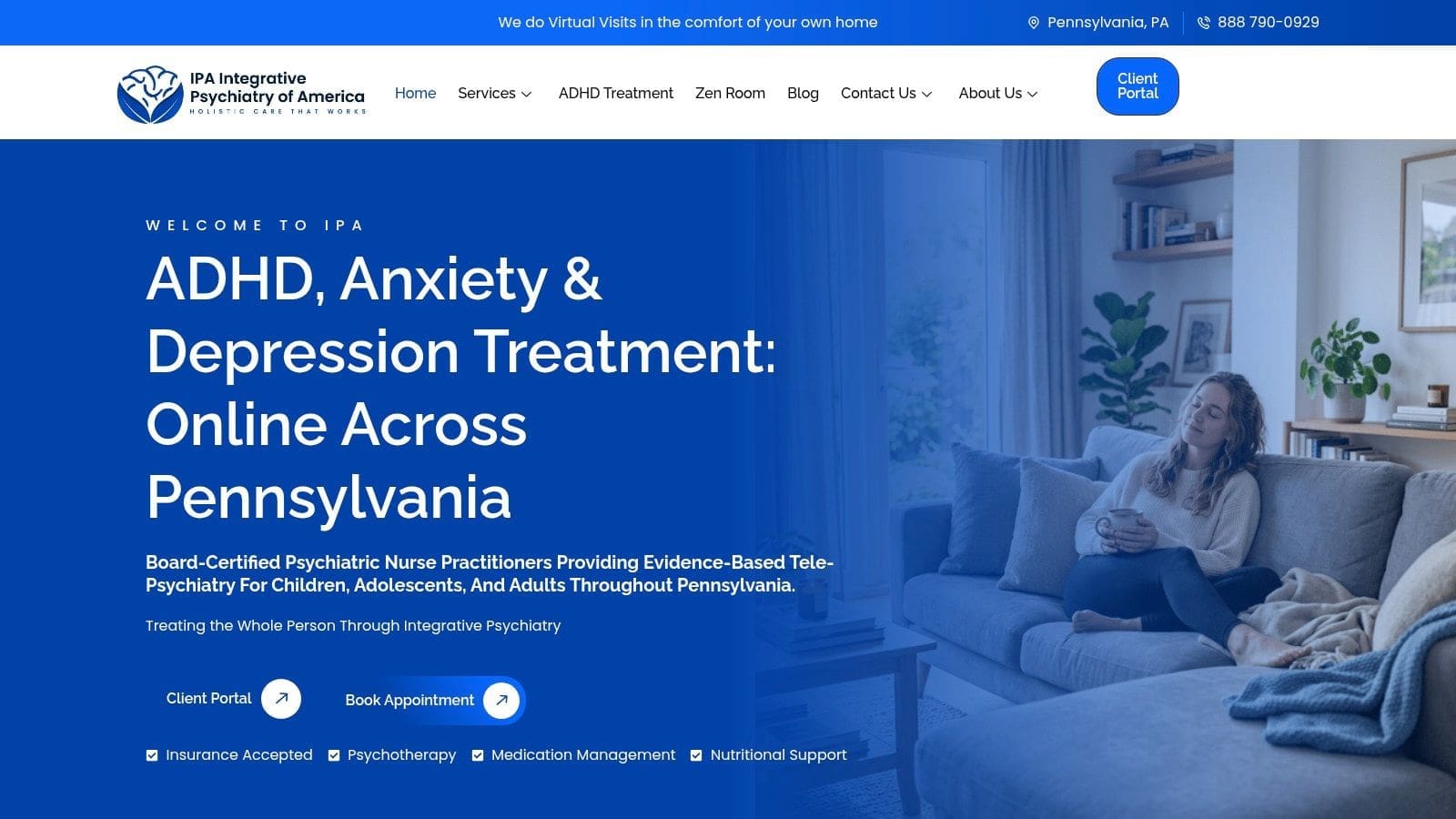 Screenshot from https://integrativepsychiatryofamerica.com