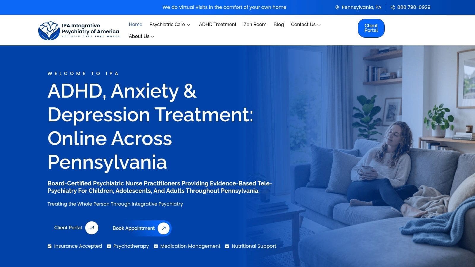 Screenshot from https://integrativepsychiatryofamerica.com