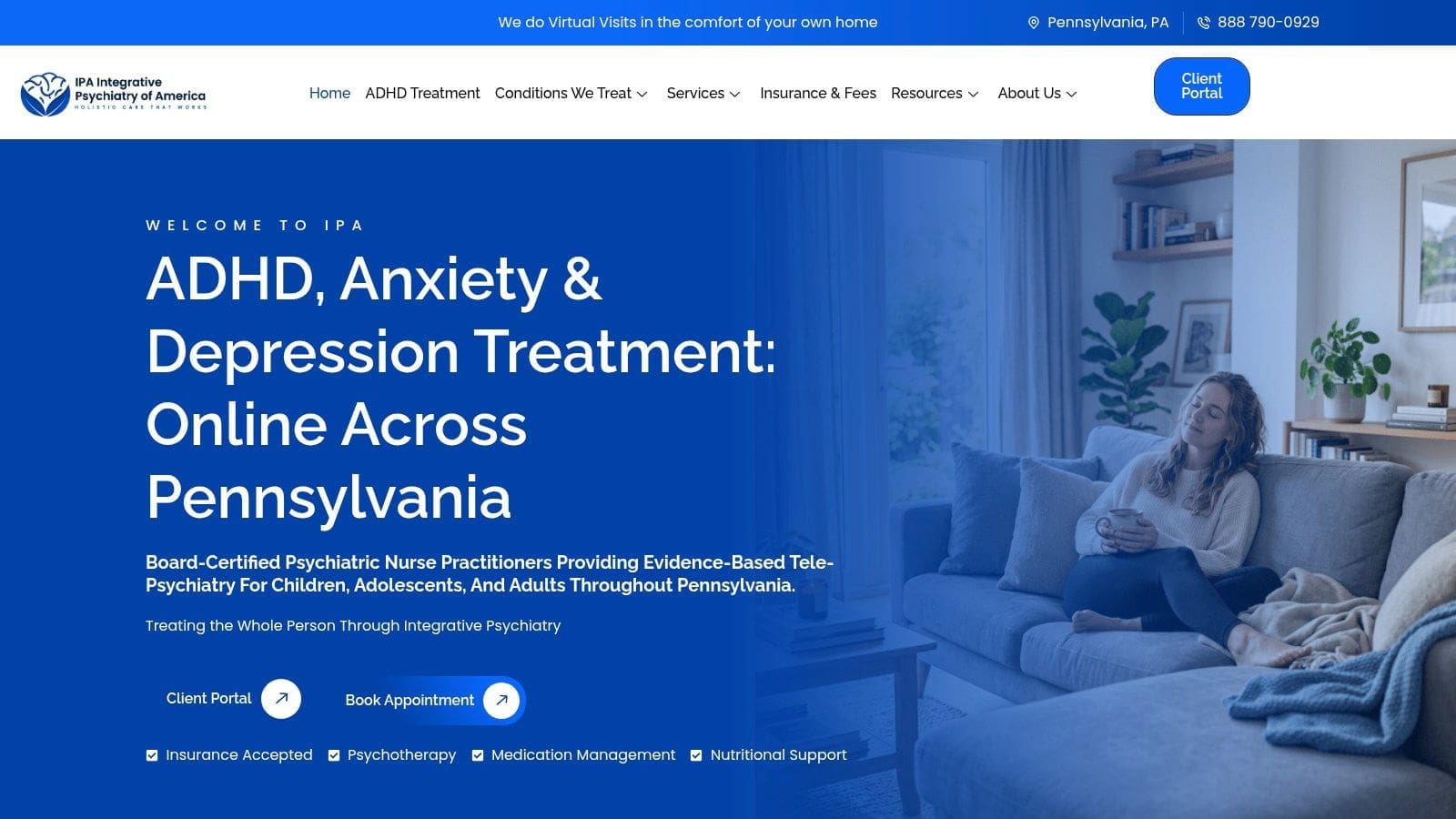 Screenshot from https://integrativepsychiatryofamerica.com