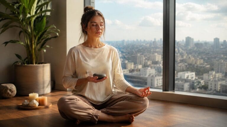 grounding techniques for anxiety meditating woman